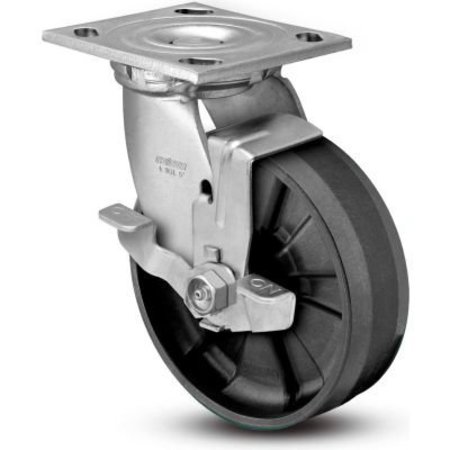 COLSON Colson® 4 Series Swivel Plate Caster 4.05109.539 BRK7 - Nylon Top Lock Brake 5" Dia. 1000 Lb 4.05109.539 BRK7